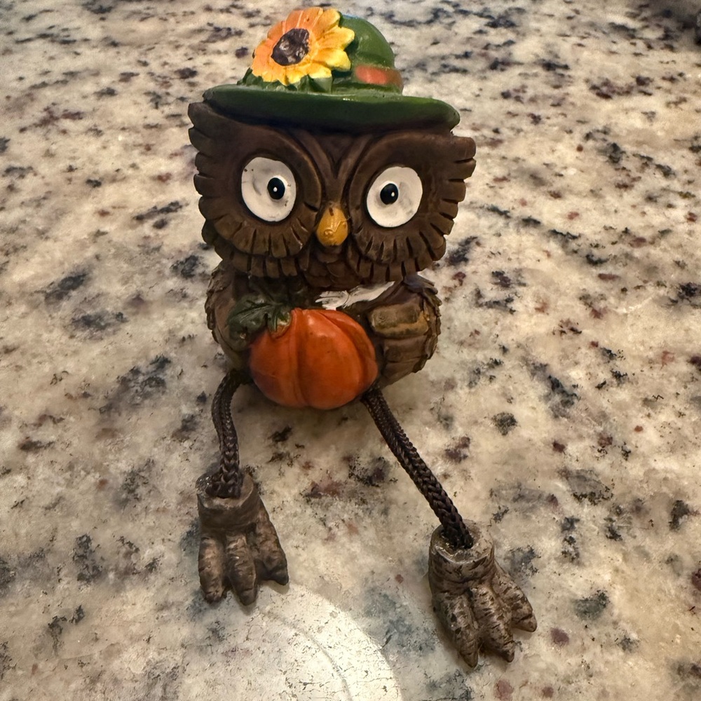 Hand painted wooden owl art